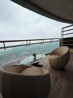 Deluxe Studio, Balcony, City View | Property grounds - The Spira Skyline Stay (Noida)