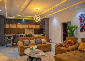 Living area - Stonehaven 2:  2-bed apartment with AC, PS5, Security & light in Oluyole Ibadan (Ibadan)