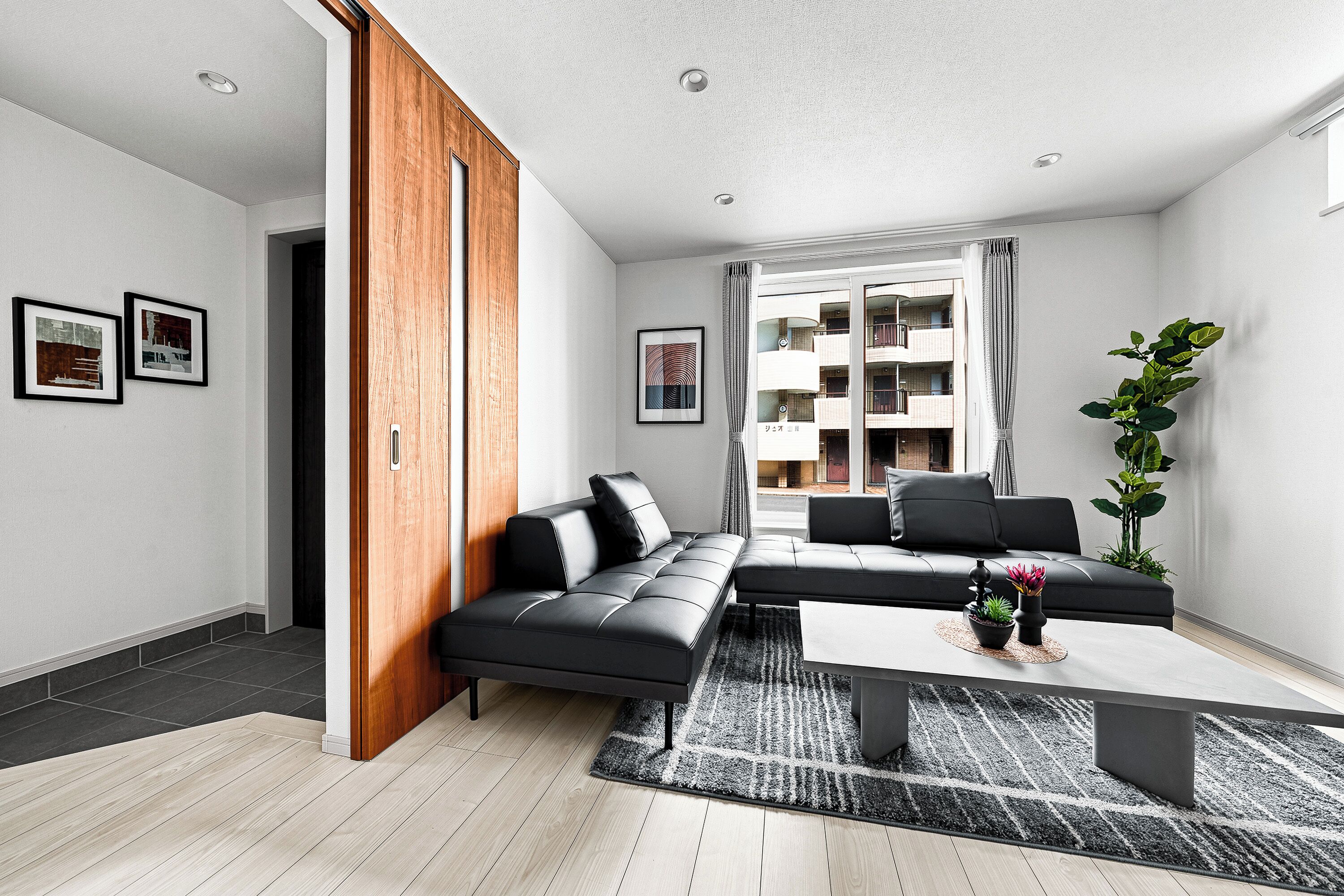 Apartment | Living area | 50-inch flat-screen TV with digital channels