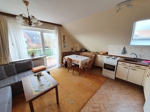 Living area - Apartment 3 in the Flechtner Building (Norderney)