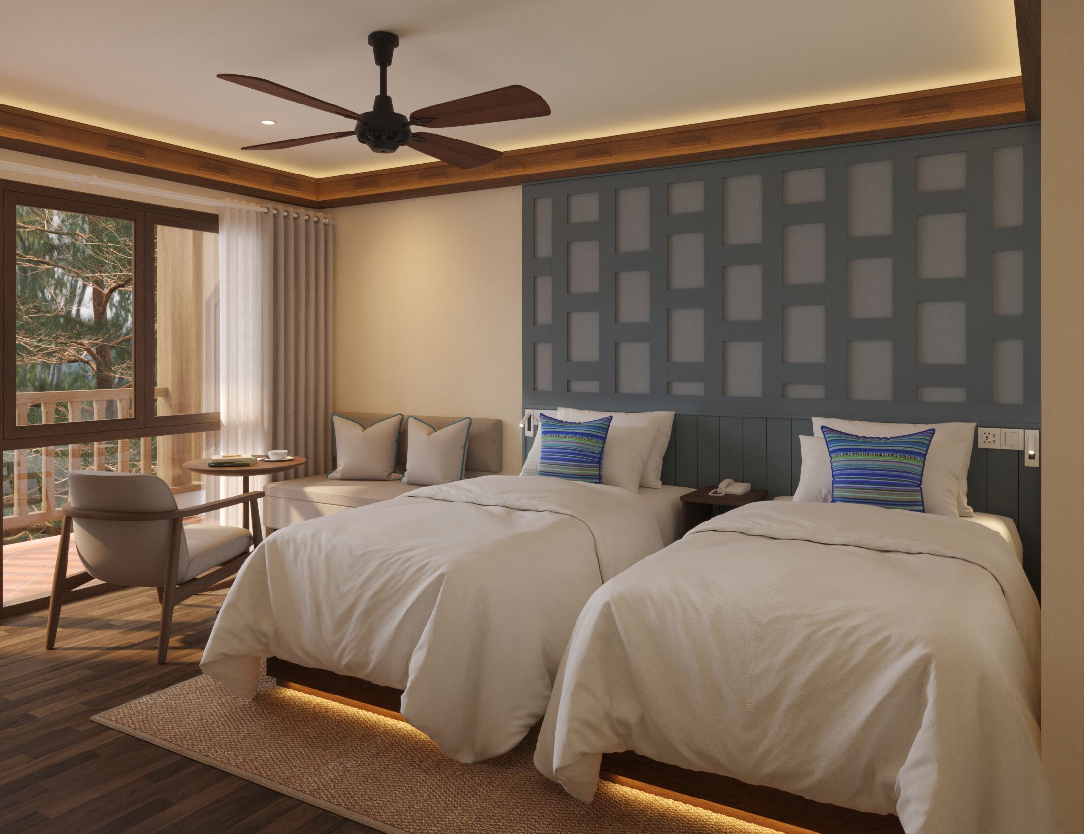 Superior Double or Twin Room, Garden View | WiFi (free), bed sheets