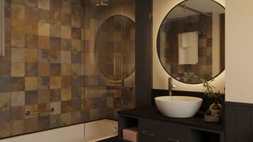 Superior Double or Twin Room, Garden View | Bathroom | Combined shower/tub, free toiletries, hair dryer, towels