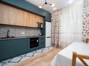 Apartment, Kitchen | Private kitchen - Comfort 1-room apartments  (Almaty)