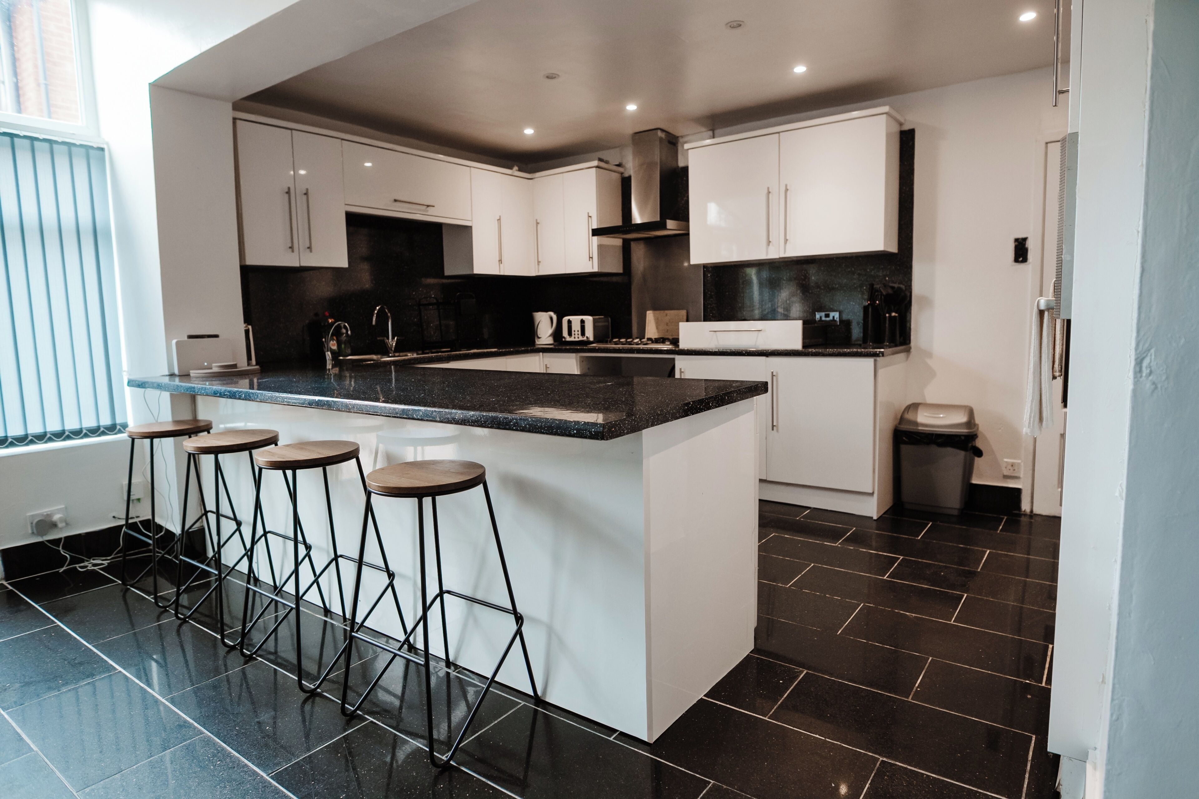 Fridge, microwave, dishwasher, electric kettle