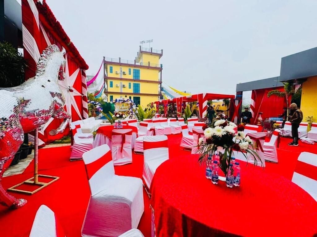 Family Double Room, Balcony, Pool View | Outdoor banquet area
