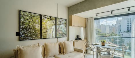 Basic Apartment | Living area | 40-inch TV with digital channels