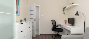 Spacious Apartment with Air Conditioning | Desk | Balcony