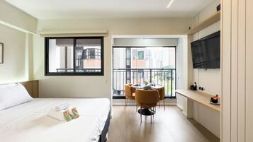 Blackout curtains, iron/ironing board, free WiFi