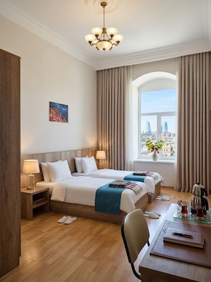 Deluxe Double or Twin Room, Balcony, City View | In-room safe, desk, laptop workspace, blackout curtains - Grand Liman Hotel (Baku)