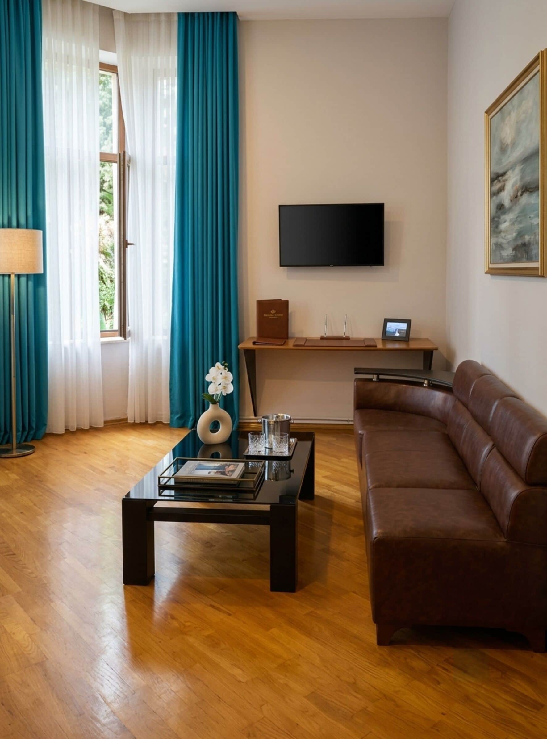 Luxury Apartment, Balcony, Sea View | In-room safe, desk, laptop workspace, blackout curtains