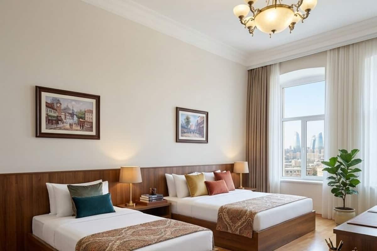 In-room safe, desk, laptop workspace, blackout curtains