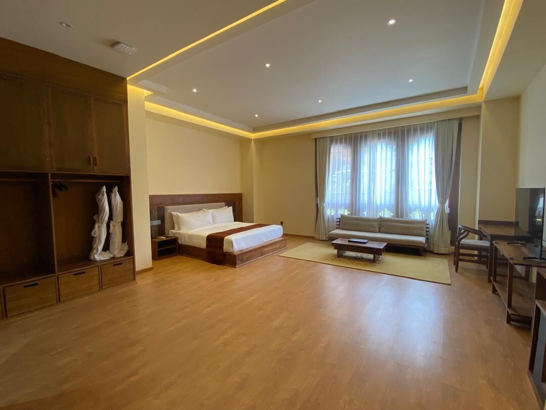 Kamar Double atau Twin Deluks, balkon, pemandangan gunung | Area keluarga