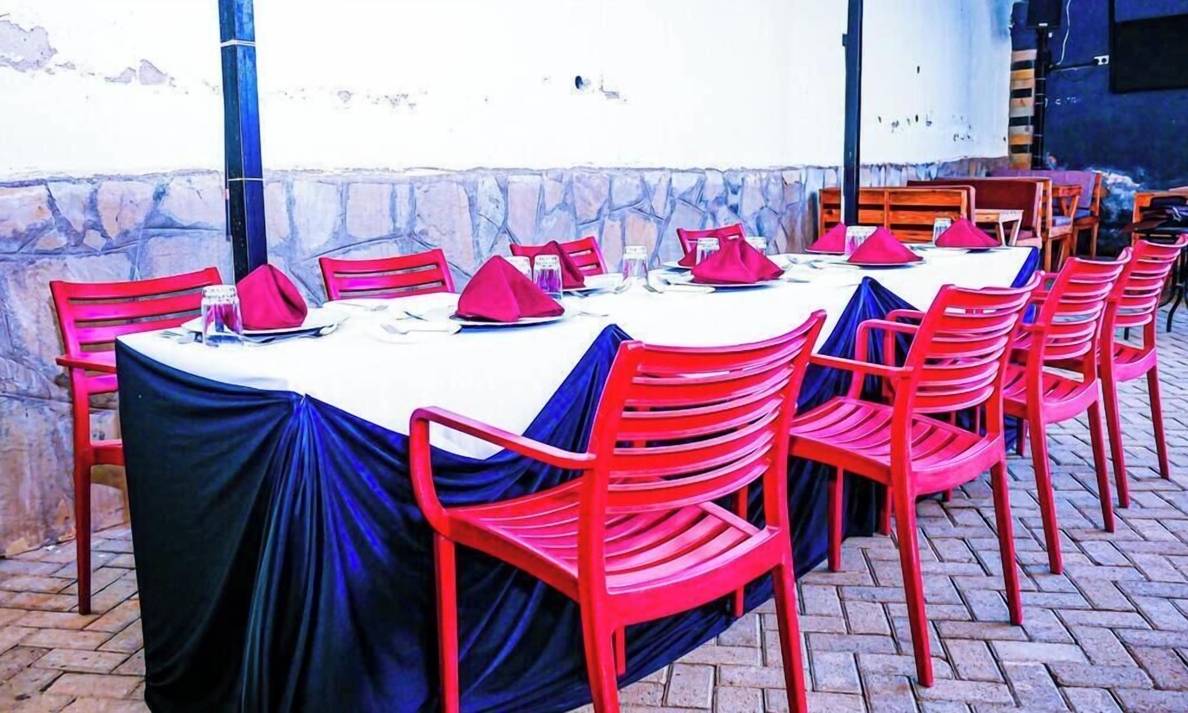 Outdoor banquet area
