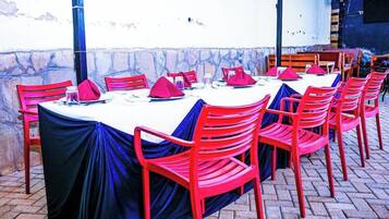 Outdoor banquet area