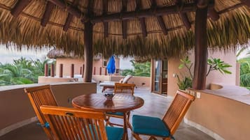Luxury Villa, Patio, Beach View | Outdoor dining