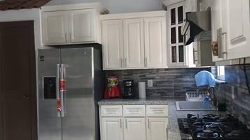 House, Pool View | Private kitchen | Full-sized fridge, microwave, oven, stovetop