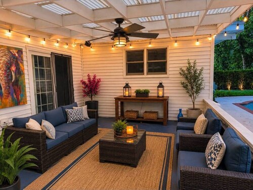 Stylish 3BR Retreat with Private Pool & Covered Patio