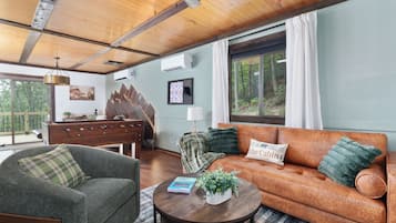 TV, fireplace, foosball, books