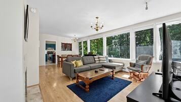 TV, fireplace, stereo