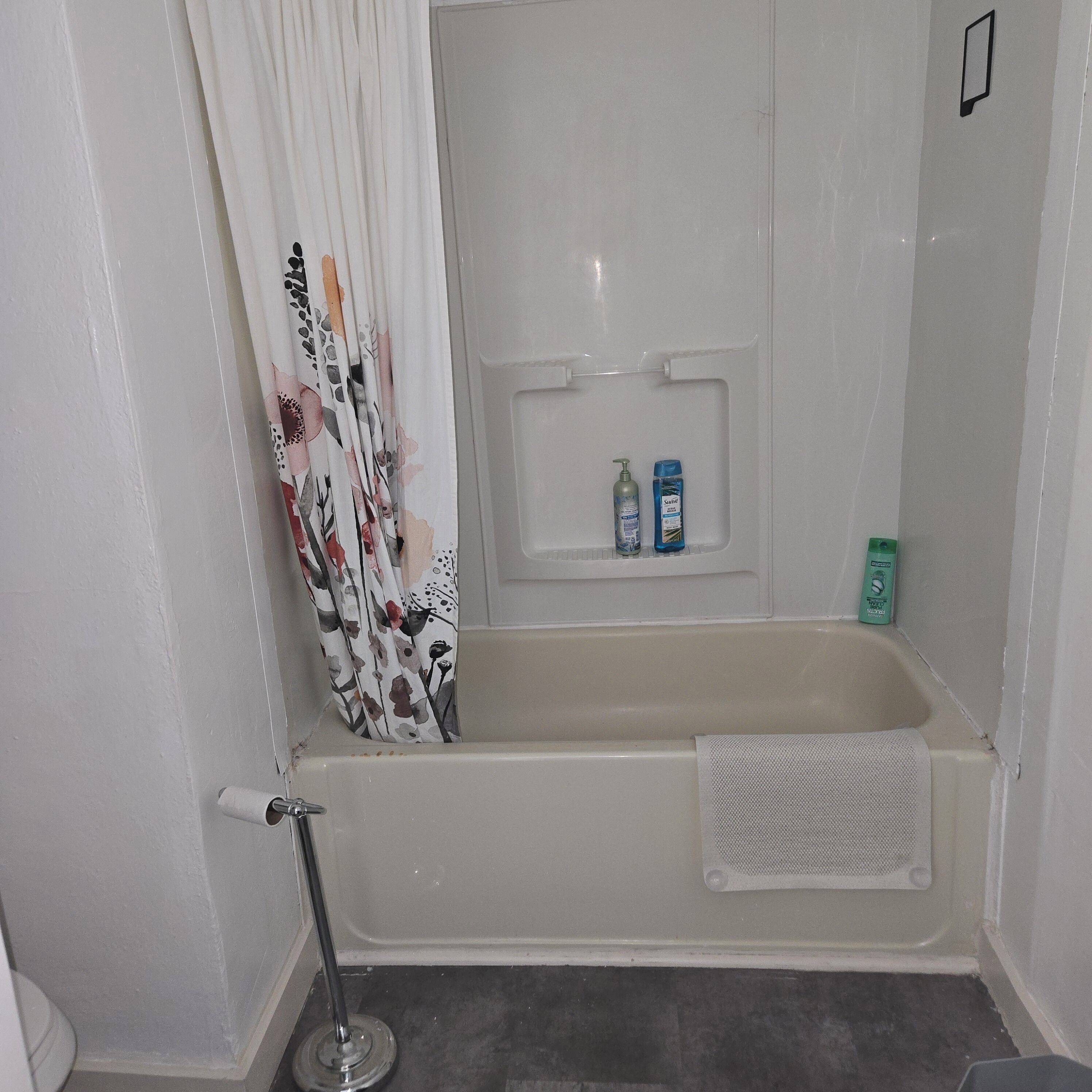 Towels, soap, shampoo, toilet paper