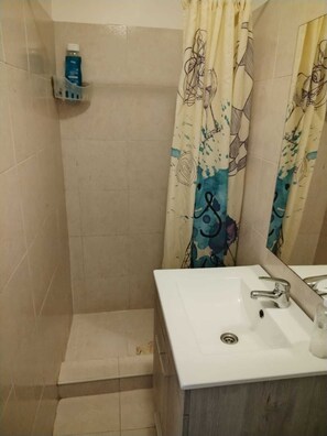 Dusche, Haartrockner, Bidet, Handtücher