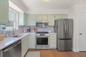 Coffee/tea maker, fridge, microwave, oven - Cozy Cape Escape | Hot Tub + Near Beaches (Cape May)