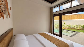 Villa, 2 Schlafzimmer, Poolblick | Schreibtisch, kostenloses WLAN, Bettwäsche