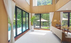Villa, 2 camas de matrimonio, piscina privada, vistas al valle | Zona de estar