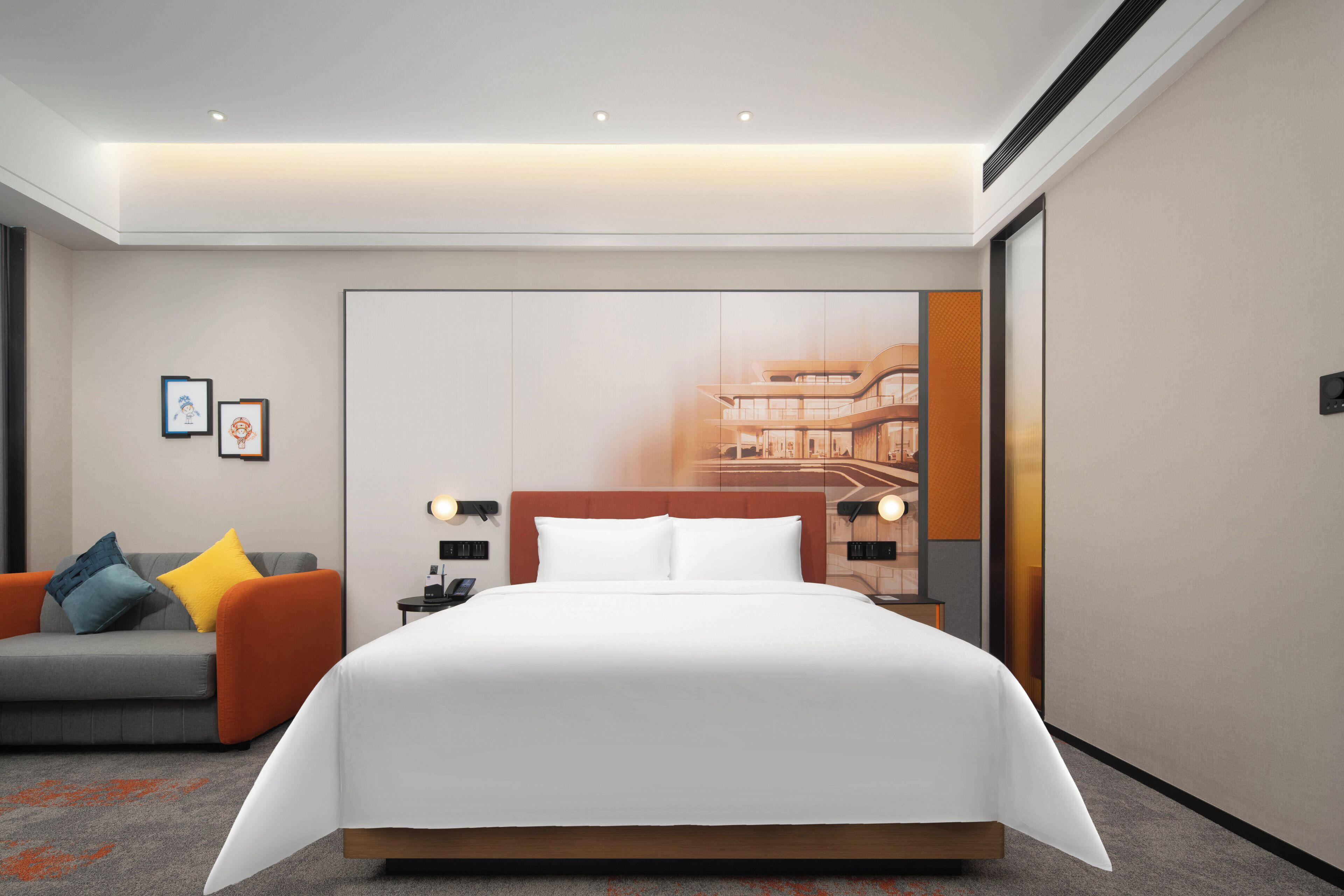 Habitación doble superior, vista a la ciudad | Escritorio, espacio para trabajar con laptop y cortinas blackout 