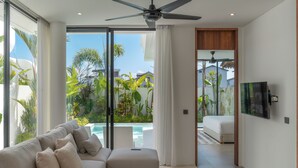Villa, vistas a la piscina | Zona de estar