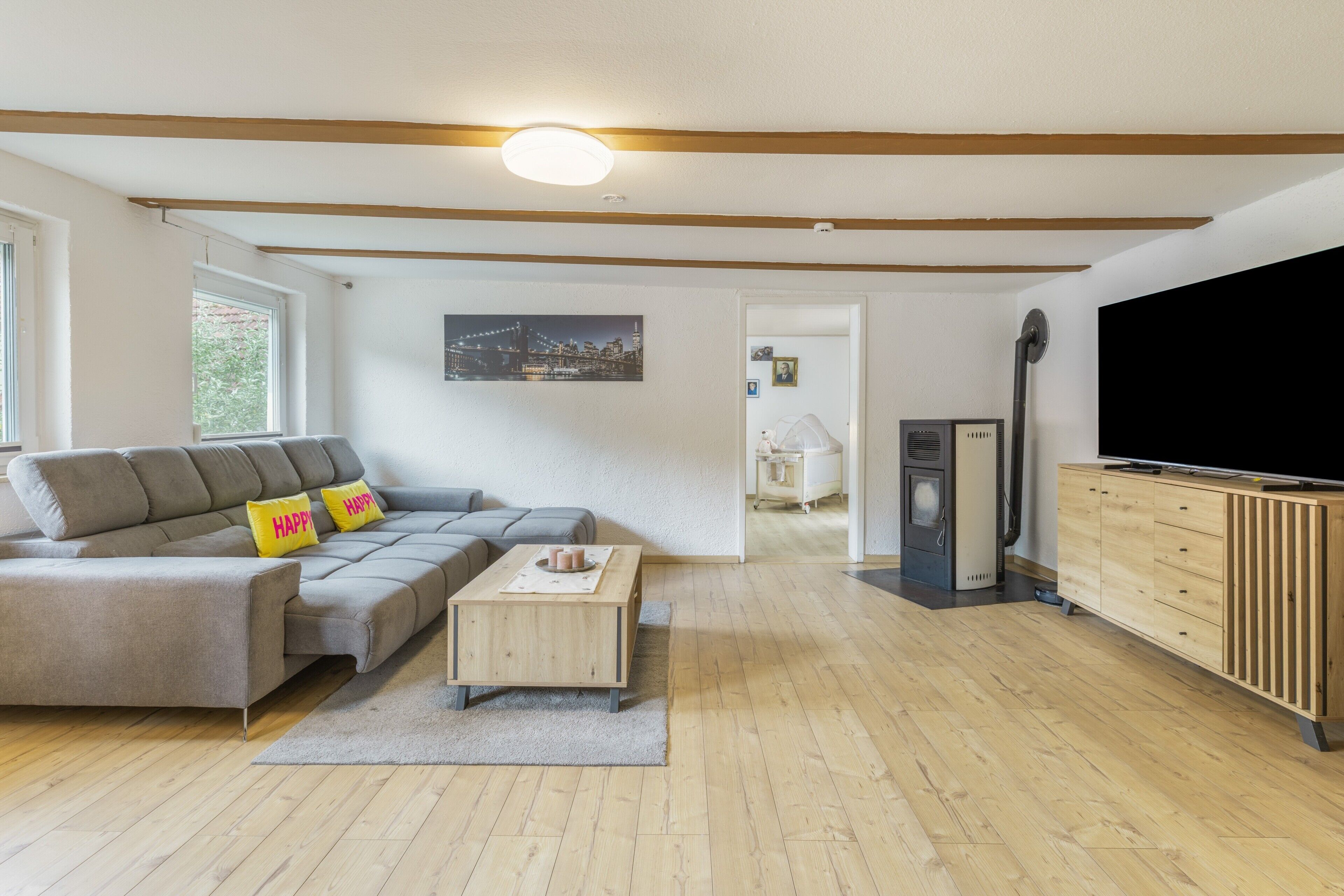 Fernseher, Kamin