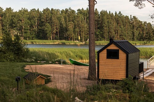 New Seaside Villa – Own Sandy Beach, Pier & Wood-Fired Beach Sauna