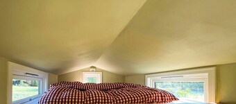 Micro house in a rose garden on a smallholding