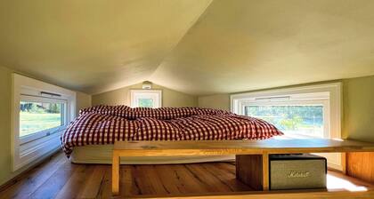 Micro house in a rose garden on a smallholding