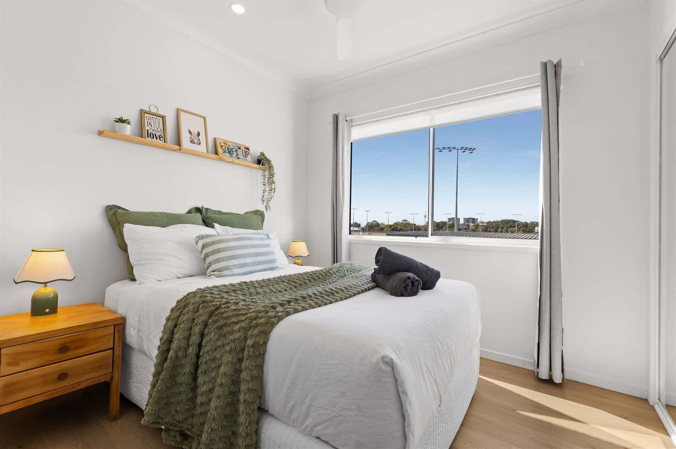 "Cosy double bedroom with a relaxing outlook over the neighbouring stables."