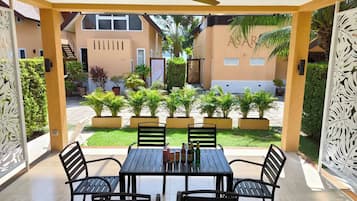 Villa, 4 Bedrooms, Smoking, Patio | Outdoor dining