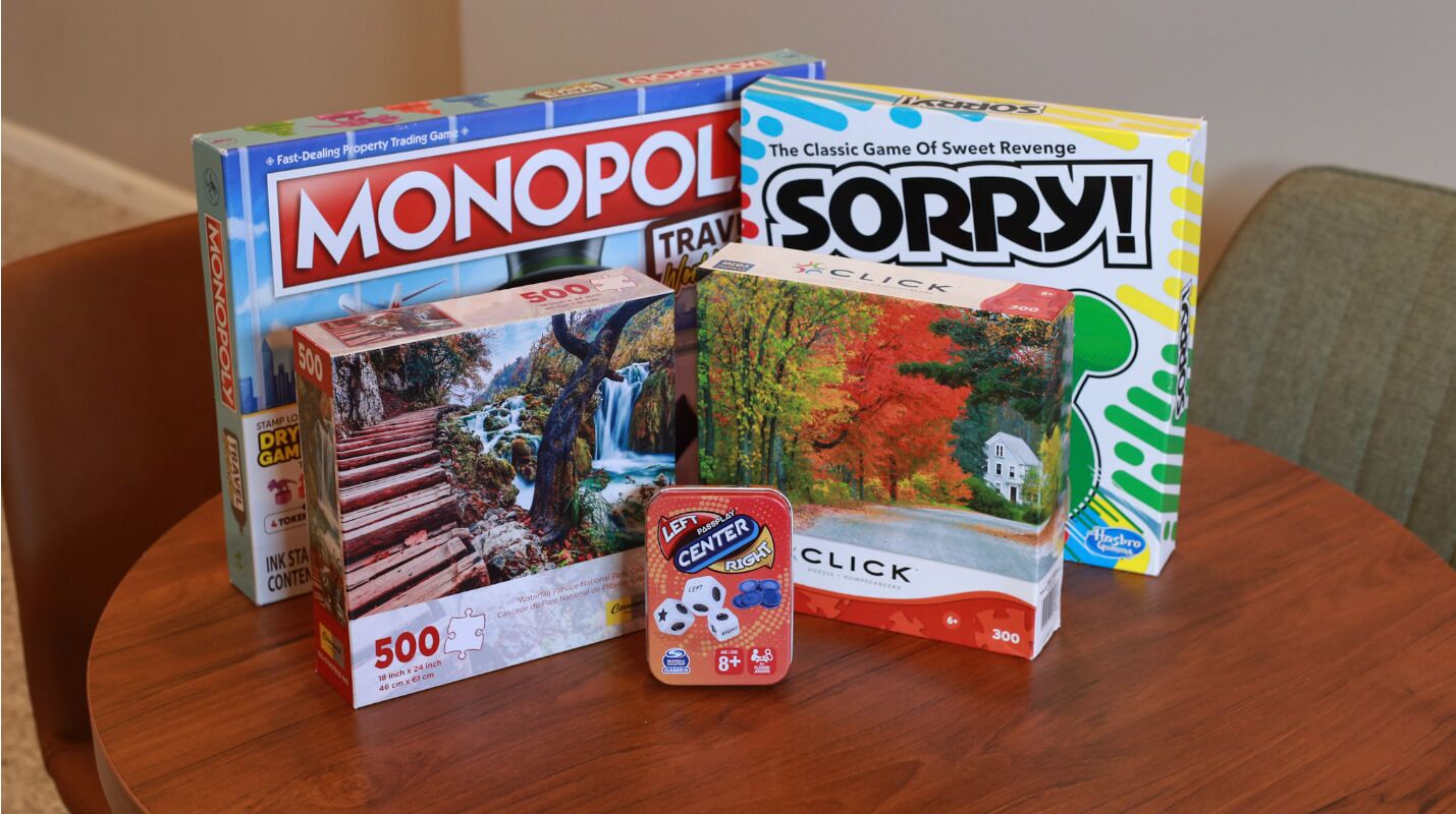 Challenge your friends to classic board games or work on a puzzle together during your stay—perfect for cozy evenings in.