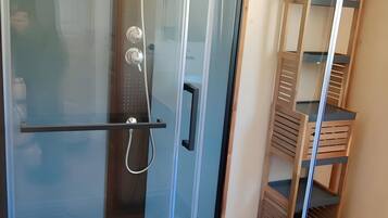 Shower, hair dryer