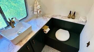 Towels, soap, shampoo, toilet paper
