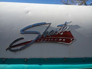 Exterior detail - Vintage Shasta Camper with Relaxing Fire Pit Escape on Geyserville, California (Geyserville)