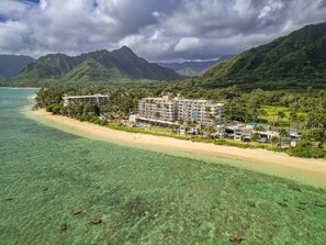 On the beach, sun loungers, beach towels - Oceanfront Sunrise Escape - Calm Beach - AC (Hauula)