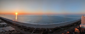 A coastal view with a beach, ocean, and a building complex. - S Hampton 1603 2 Br Oceanview in Kingston, Pool (Myrtle Beach)