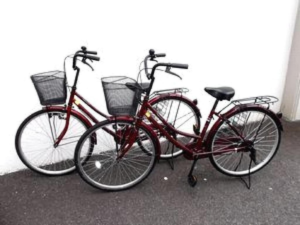 Dos bicicletas estacionadas junto a una pared.