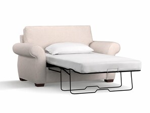 A sofa with a pull-out bed.