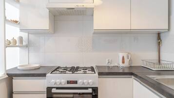 Fridge, oven, stovetop