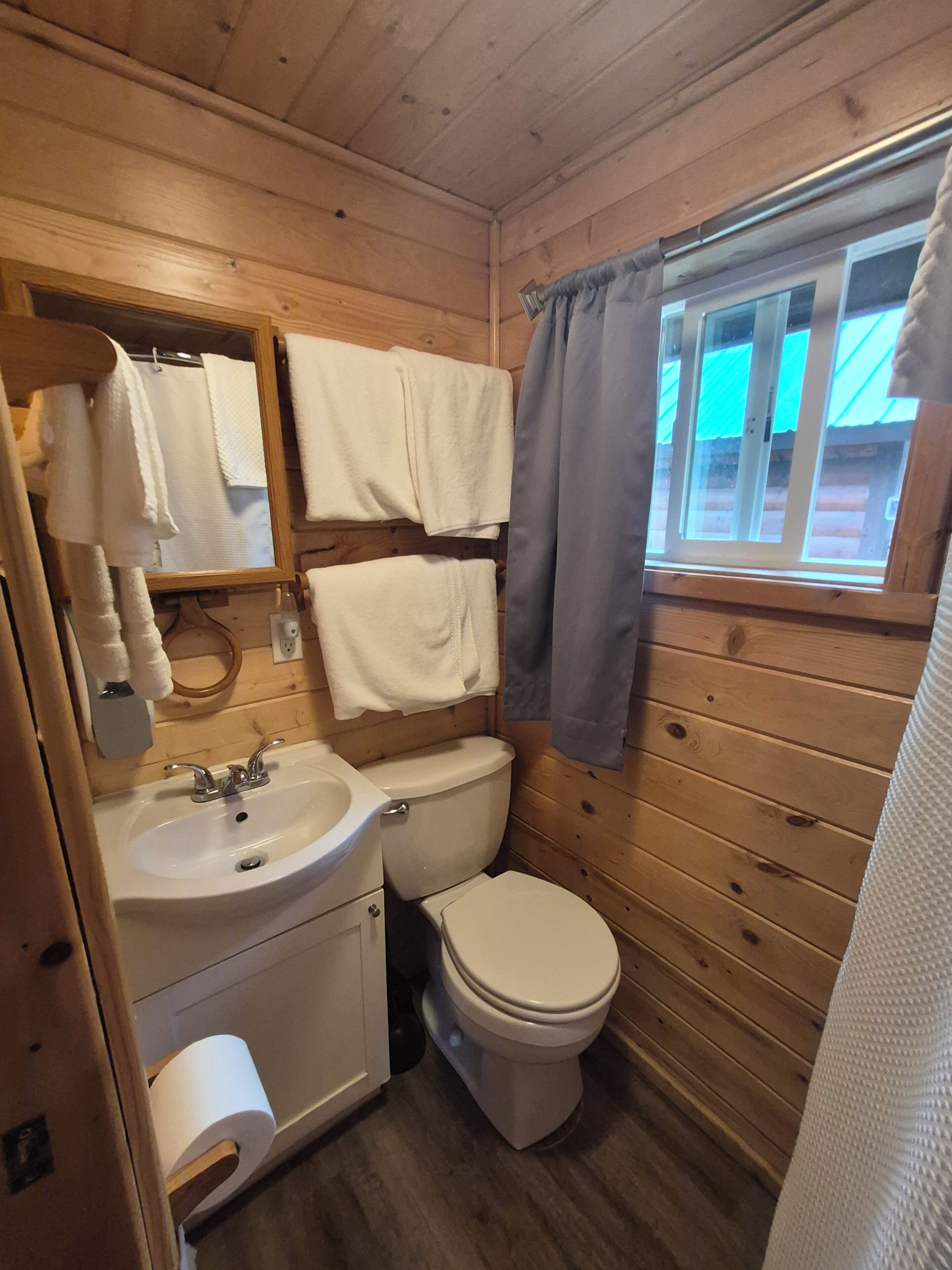 Dusche, Handtücher, Seife, Toilettenpapier