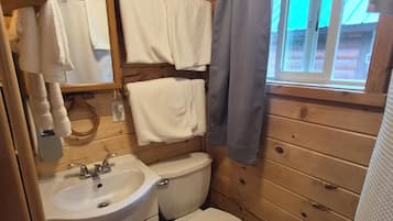 Dusche, Handtücher, Seife, Toilettenpapier