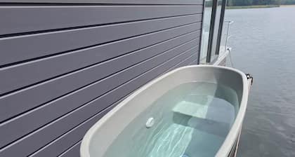 Unique Houseboat with a Two-Person Hot Tub