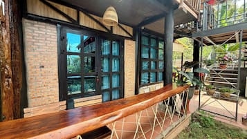Basic Double Room, Garden View | Outdoor dining
