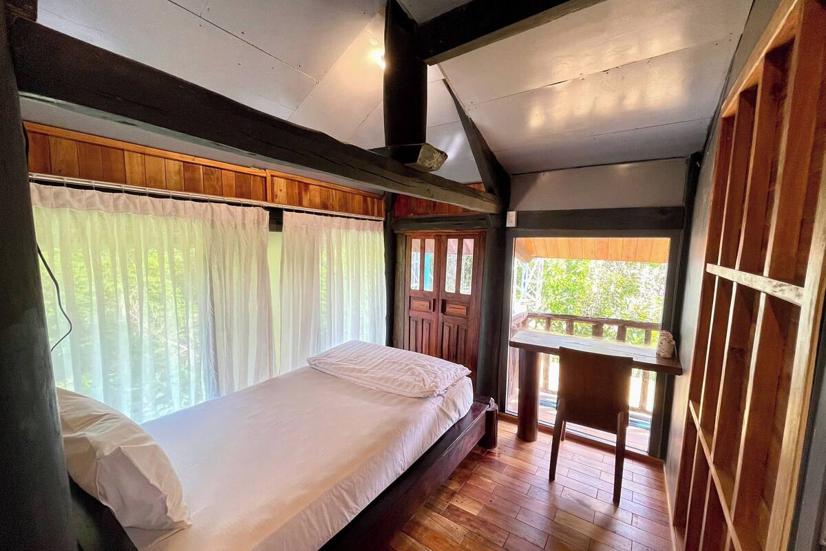 Family Double Room, Mountain View | Desk, laptop workspace, blackout curtains, soundproofing